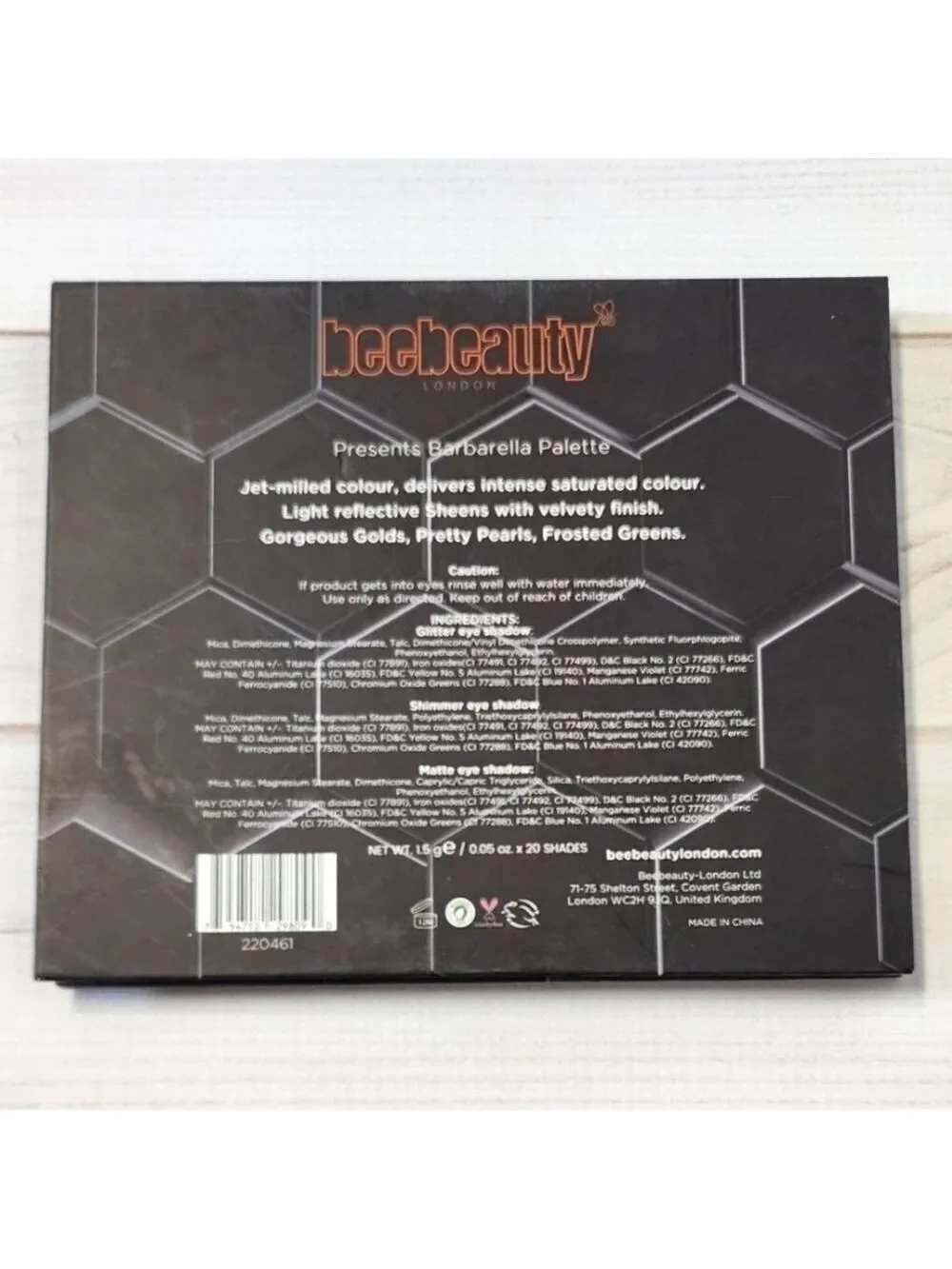 Beebeauty London Barbarella Eyeshadow Palette with Free Makeup Bag New